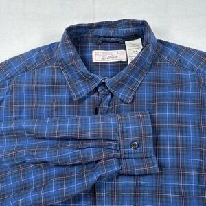 Levis‎ Flannel Western Button Up Shirt Plaid Cotton Hemp Mens Size 2XL XXL
